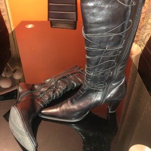 Mid high, leather Italian boots